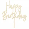 Kagedekoration i Træ Happy Birthday