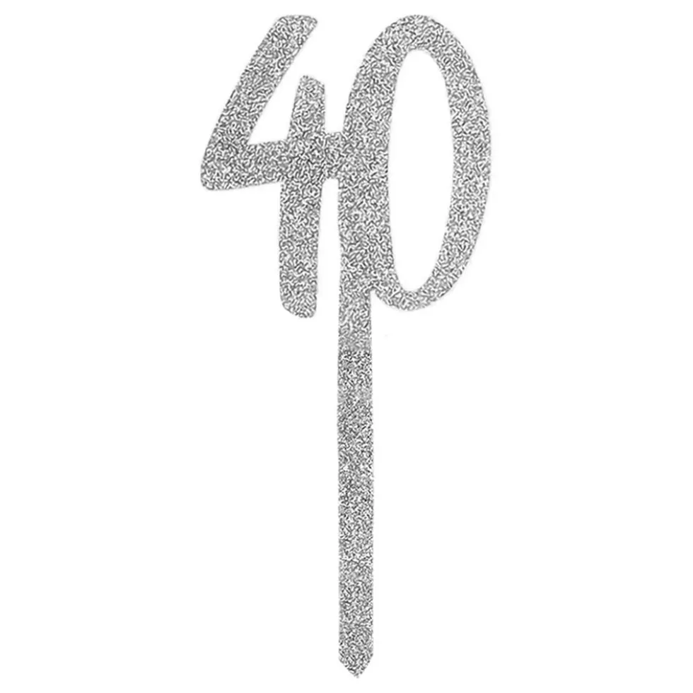 Kagedekoration 40 Sølv i Akryl