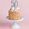 Kagedekoration 50 Sølv i Akryl