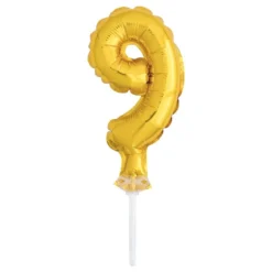 Kagedekoration Talballon Mini Guld
