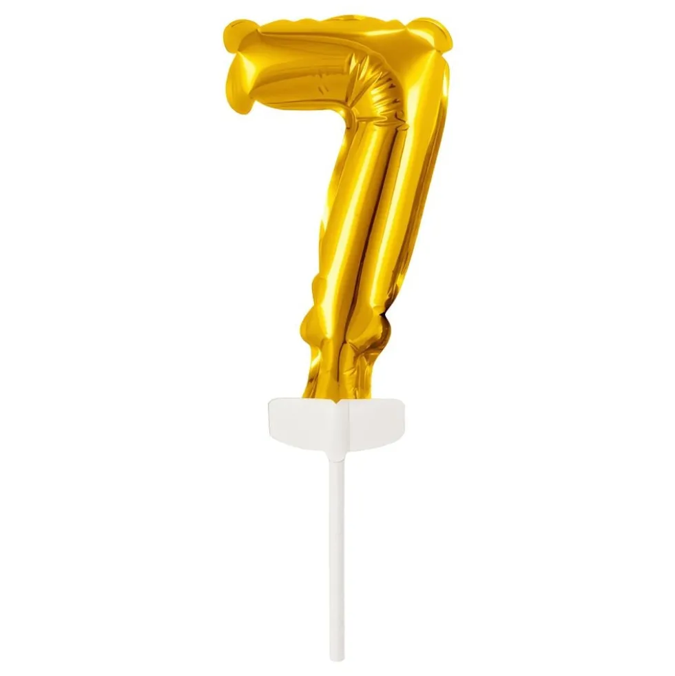 Kagedekoration Talballon Mini Guld