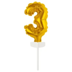 Kagedekoration Talballon Mini Guld