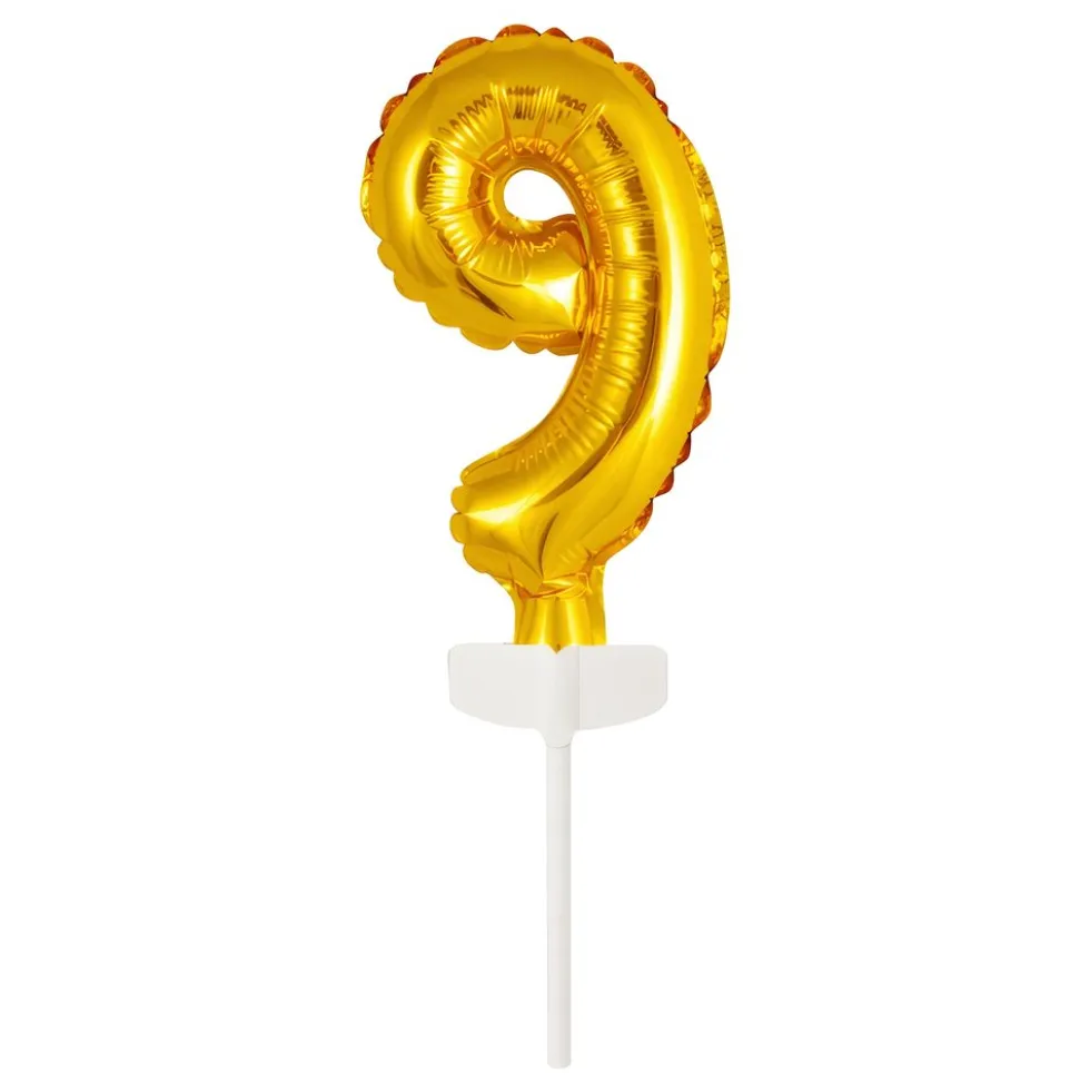 Kagedekoration Talballon Mini Guld