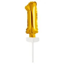 Kagedekoration Talballon Mini Guld