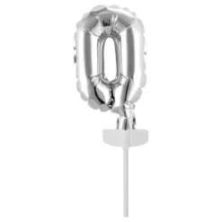 Kagedekoration Talballon Mini Sølv