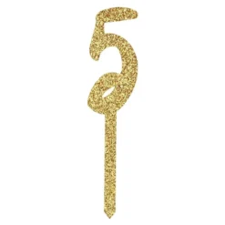 Kagedekoration Tal Guld Glitter i Akryl