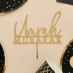 Kagedekoration Umrah Mubarak i Akryl