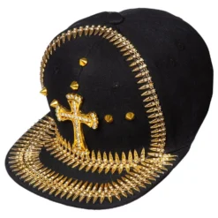Kasket Guldkors & Nitter Sort/Guld