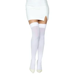 Knæstrømper Nylon Hvide Deluxe