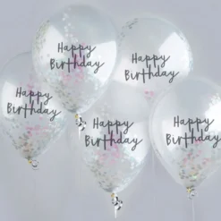 Konfettiballoner Happy Birthday Farveskinnende