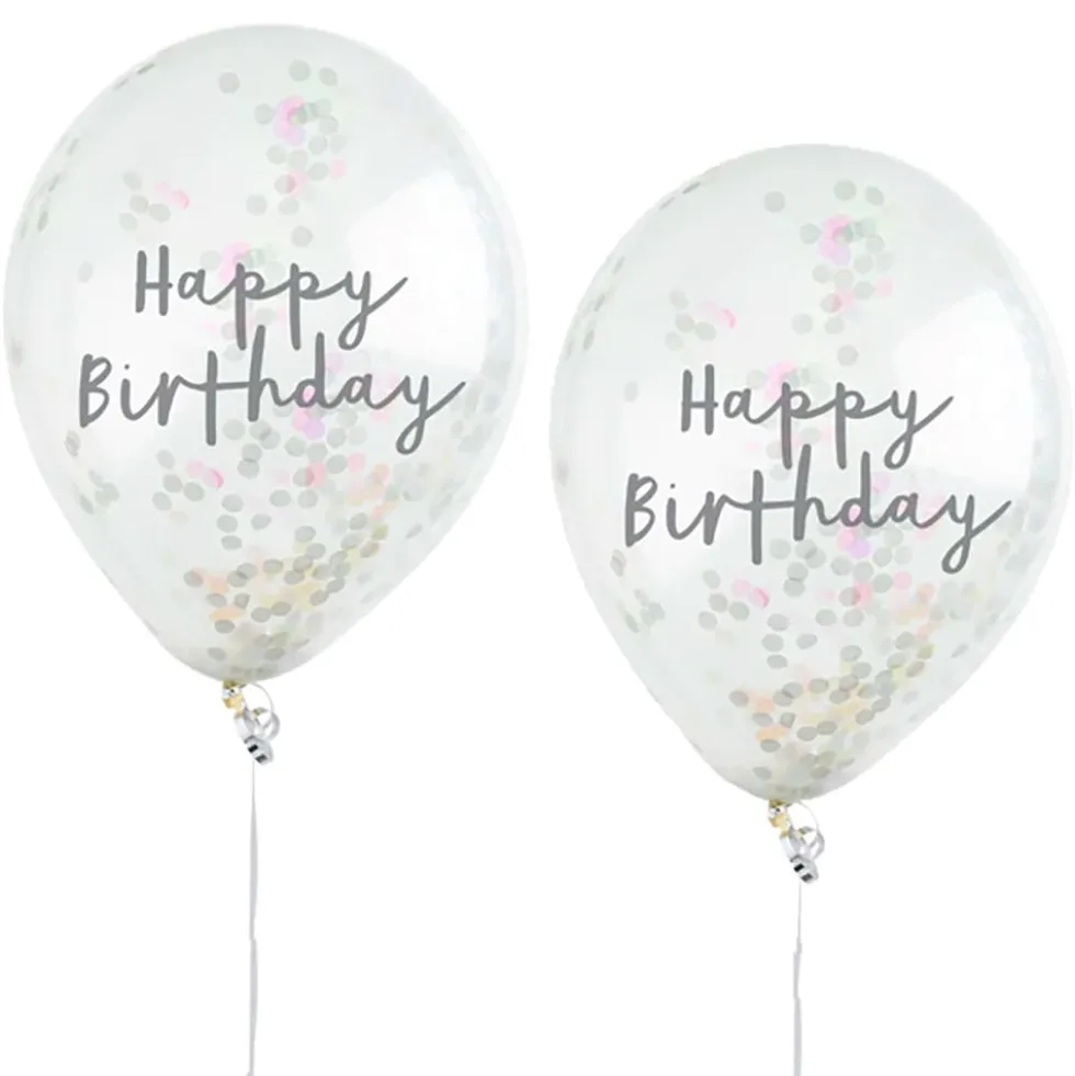 Konfettiballoner Happy Birthday Farveskinnende