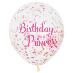 Konfettiballoner Pink Birthday Princess