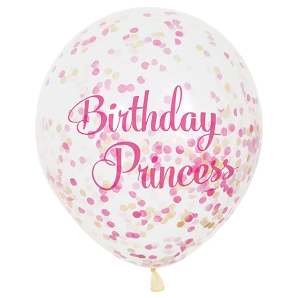 Konfettiballoner Pink Birthday Princess