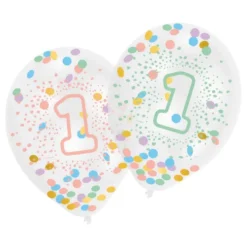 Konfettiballoner 1-års Fødselsdagsfest Regnbue