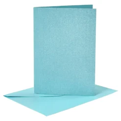 Kort med Konvolut Blå Glitrende