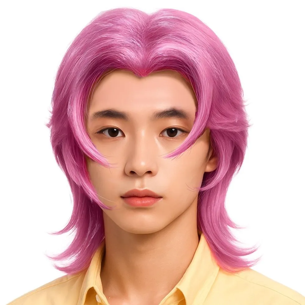 K-pop Rock Lyserød Paryk