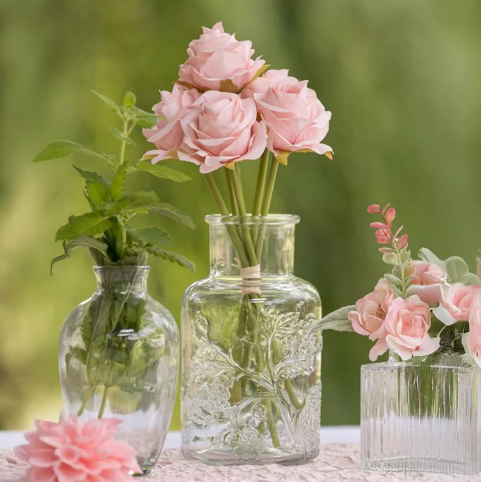 Kunstig Blomsterbuket Roser Lyserød