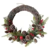 Kunstig Julekrans med Røde Bær