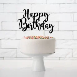 Lagkagedekoration Happy Birthday Sort