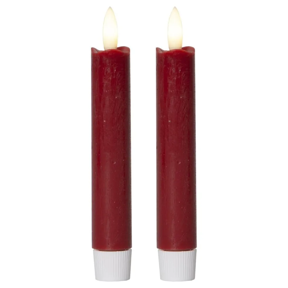 LED Antiklys Korte Rustic Rød