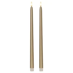 LED Antiklys Lange Metallic Guld