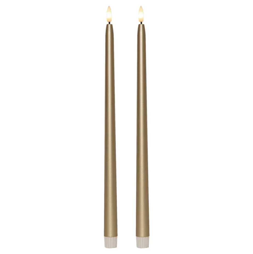 LED Antiklys Lange Metallic Guld