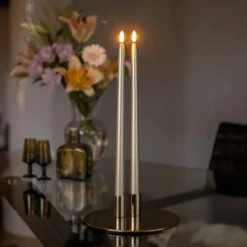 LED Antiklys Lange Metallic Guld