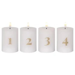 LED Bloklys Flamme Advent