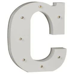 LED-bogstav i Træ Hvid