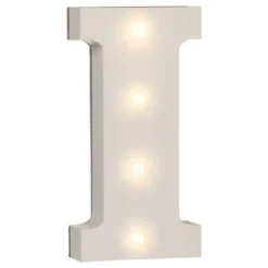 LED-bogstav i Træ Hvid