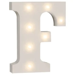 LED-bogstav i Træ Hvid