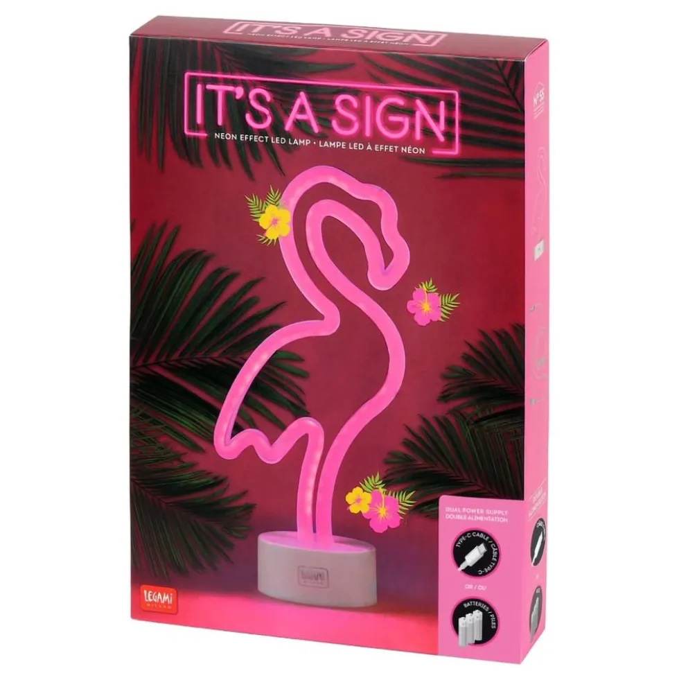 LED-Lampe Flamingo med Neoneffekt