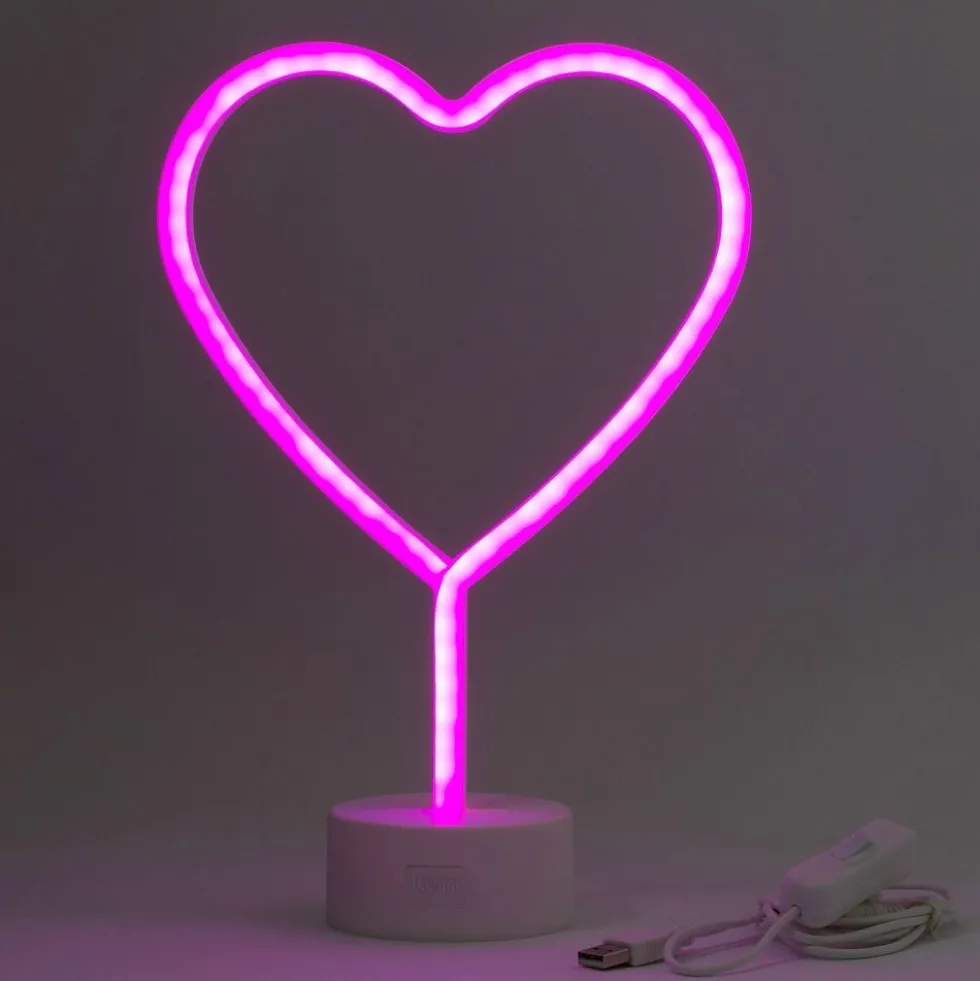 LED-Lampe Hjerte med Neoneffekt