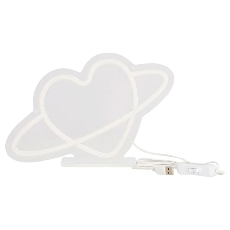 LED-lampe Planet Heart med Neon-effekt