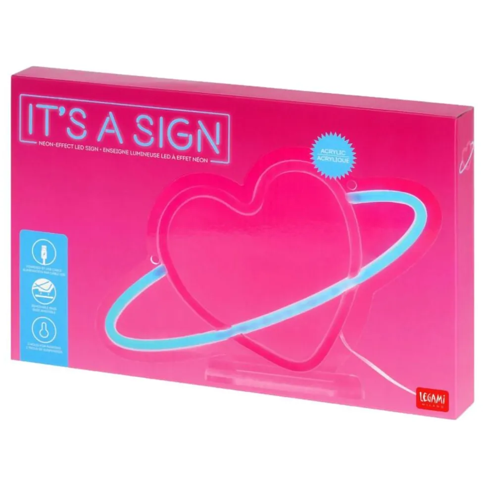 LED-lampe Planet Heart med Neon-effekt