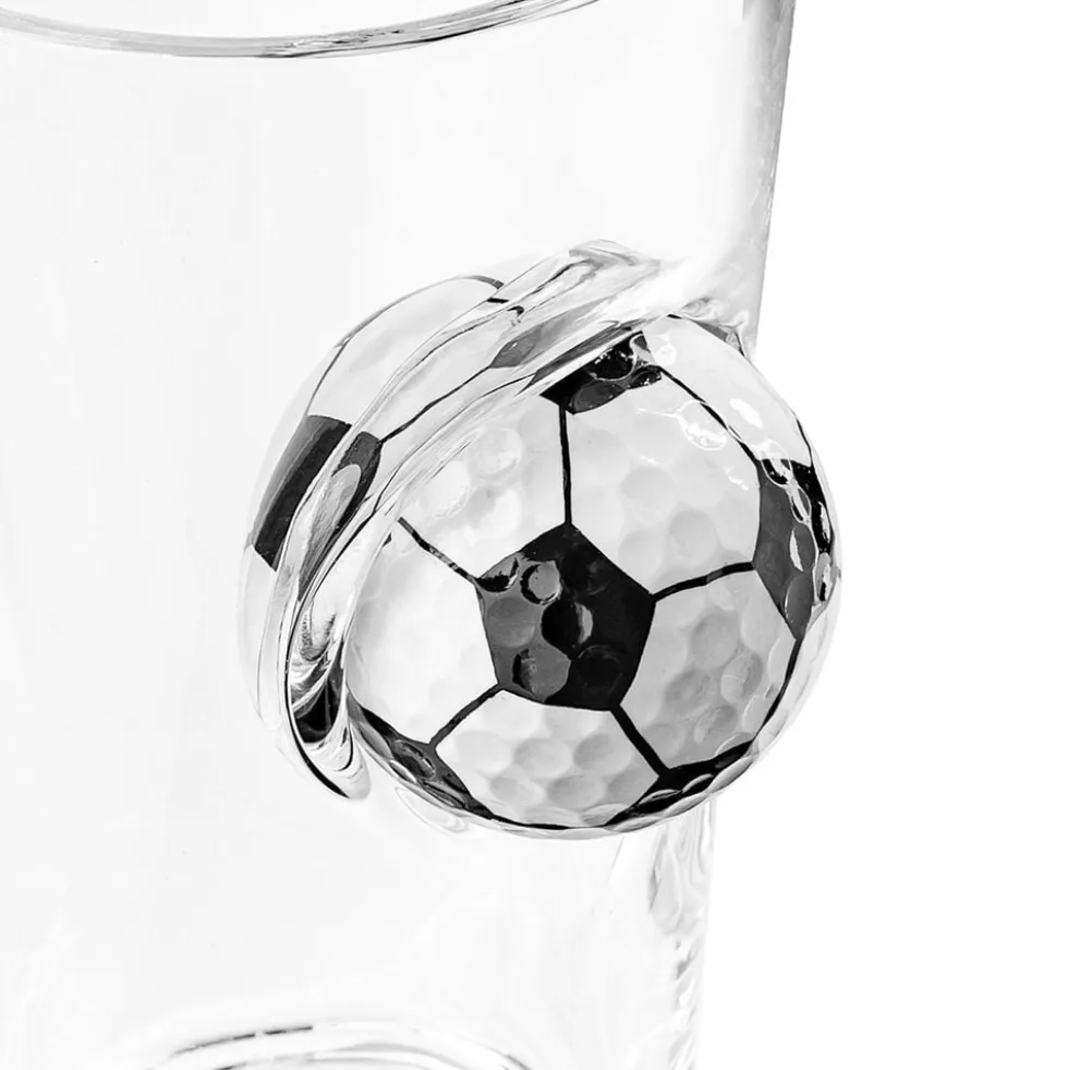 Ølglas med Fodbold