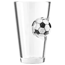 Ølglas med Fodbold