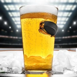 Ølglas med Hockeypuck
