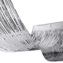 Loftsgardin Metallic Silver Frynser