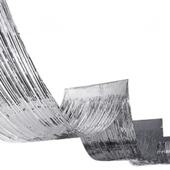 Loftsgardin Metallic Silver Frynser