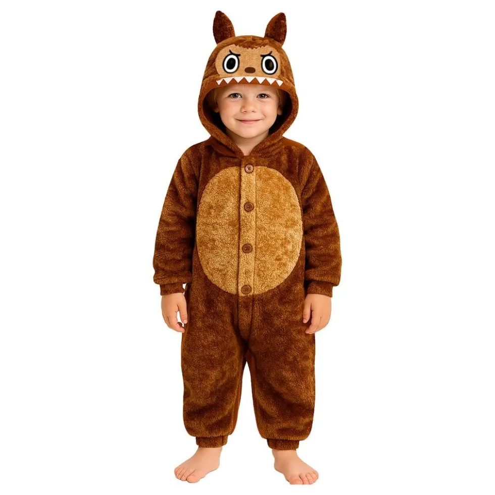 Lulu Monster Brun Onesie Børnekostume