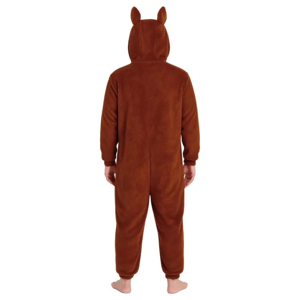 Lulu Monster Brun Onesie Dame Kostume