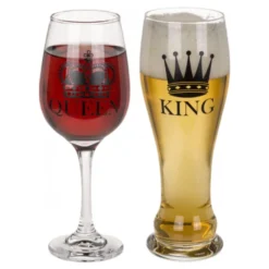 Øl- & Vinglas King & Queen