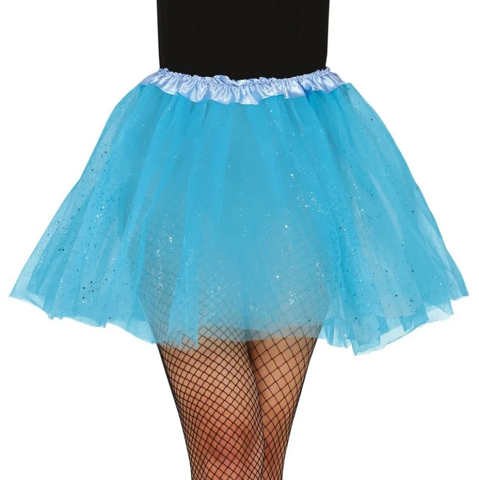 Lyseblå Tylnederdel med Glitter