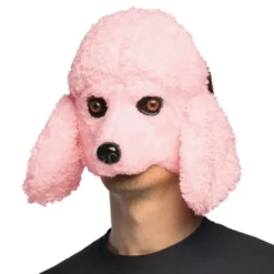 Lyserød Puddel Halvmaske