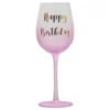 Lyserød Vinglas Happy Birthday