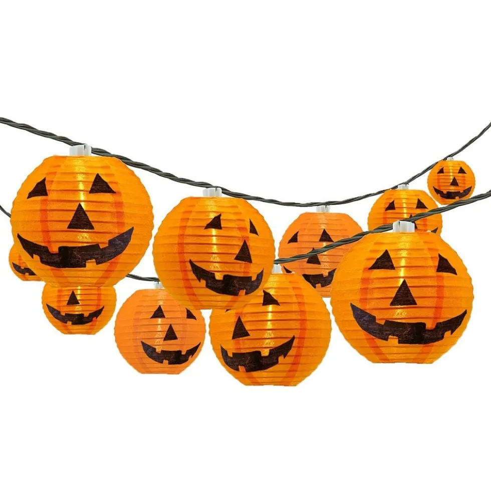 Lyskæde med Halloweengræskar