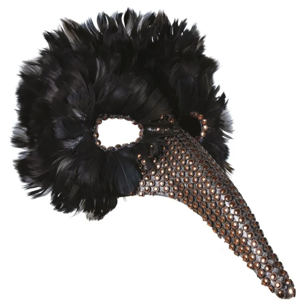 Maske Korp med Fjer Deluxe