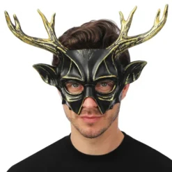Maske Rensdyr Fantasy Sort/Guld
