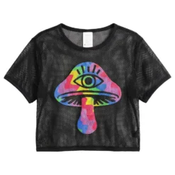 Mesh T-shirt Shrooms Dame